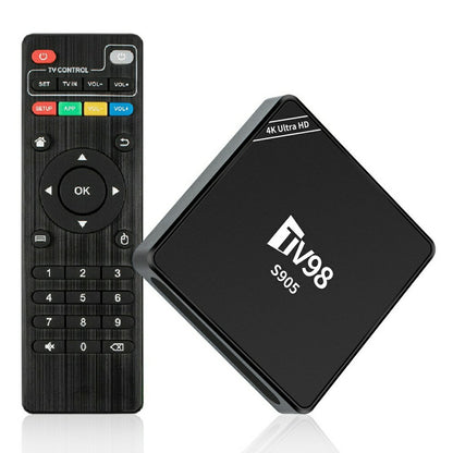 TV98 S905 8+128GB 4K Ultra HD Android 12.1 Smart TV Box 2.4G WiFi 100M Ethernet Dual Output HD AV Remote Control Set-Top Box