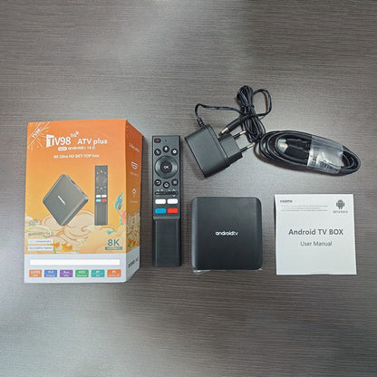 TV98 ATV PLUS 2+16GB Android TV Box 8K Ultra HD Dual WiFi BT 5.0 Voice Remote Media Player
