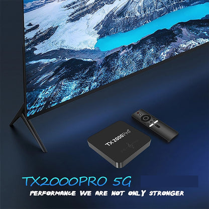 TX2000Pro 16+256GB Android TV Box 4K UHD Quad Core A53 Dual WiFi BT5.0 Media Player for Home Entertainment