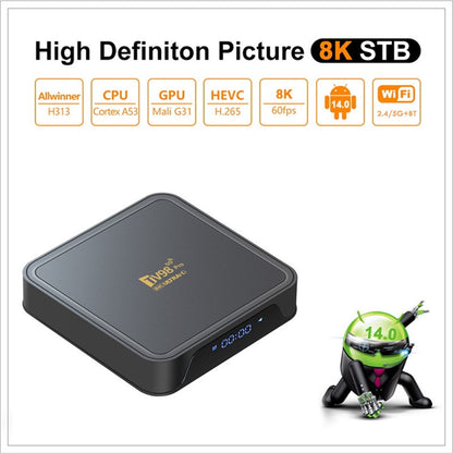 TV98 Pro 2+16GB Android TV Box 8K  /  60fps 3D HDR10+ Dual WiFi Bluetooth-compatible Voice Remote Control Media Player