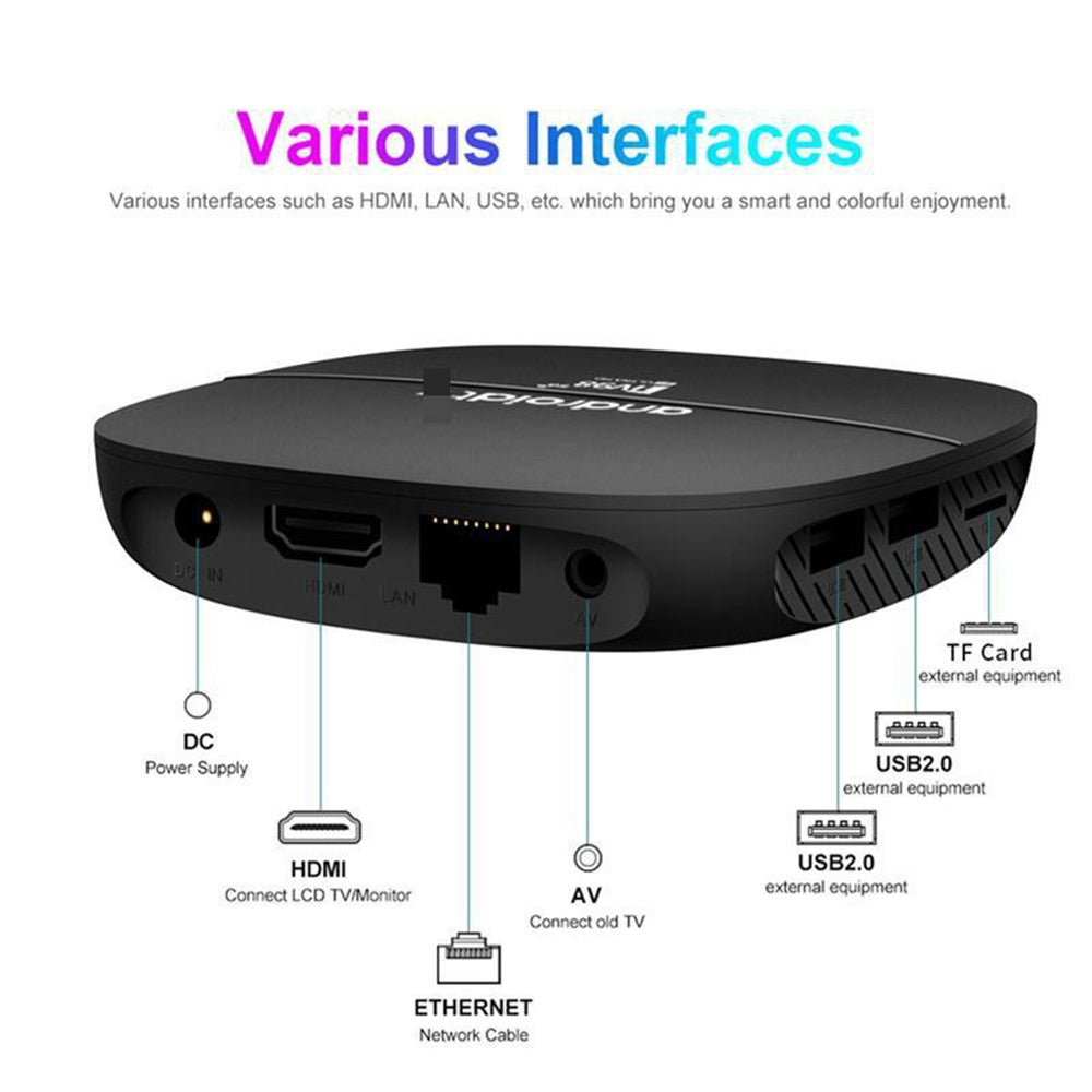 TV98 ATV H313 2+ 16GB Android TV Box 4K Ultra HD Dual WiFi Bluetooth-compatible 4.0 Voice Remote Control Media Player