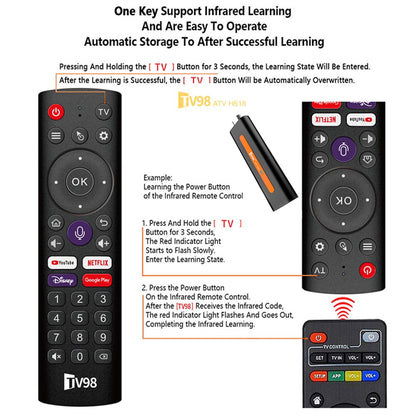 TV98 ATV H618 2+16GB Android 14 TV Stick 8K Dual-Band WiFi Media Player
