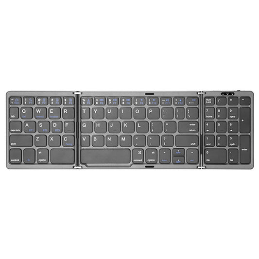B089 Portable Tri-fold 81 Keys Bluetooth-Compatible Keyboard Home Office Wireless Keyboard with Numbers Area