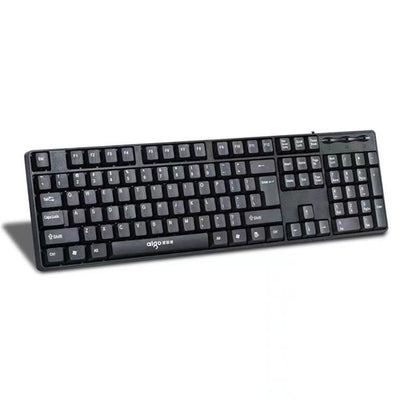 AIGO W921 Computer Wired Keyboard USB Wired Full Size 104-Key Ergonomic Design USB Cable Keyboard for Home and Office