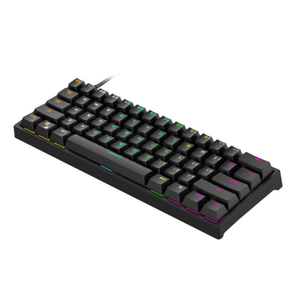 BAJEAL G101 Colorful RGB Backlit Mechanical Gaming USB Wired Keyboard Backlight Office Keyboard 61 Keys for Laptop PC Desktop Computer