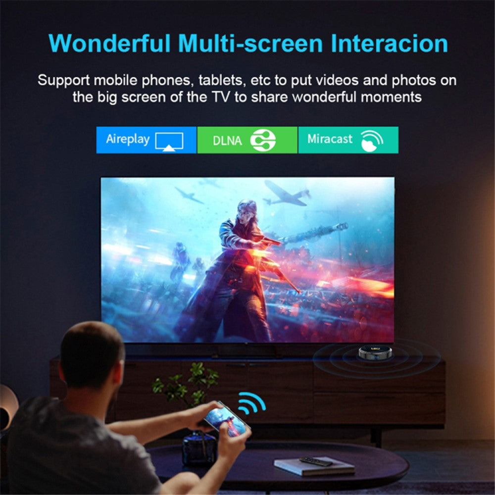 HK1 RBOX-H8-H618 4GB+128GB Set-top Box Android 12 TV Box Support 6K Video Decoding