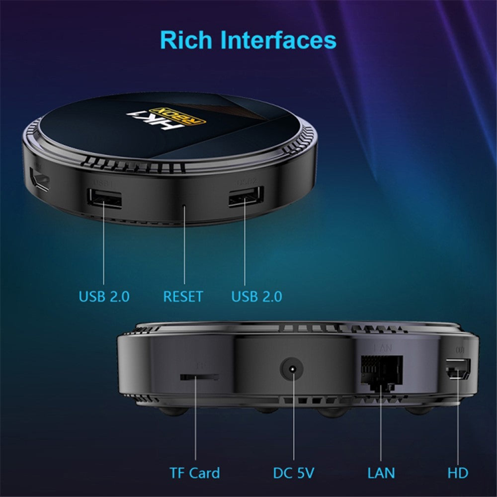 HK1 RBOX-H8-H618 2GB+16GB Mini Set-top Box Android 12 Ultra HD 4K Output TV Box Support 6K Video Decoding