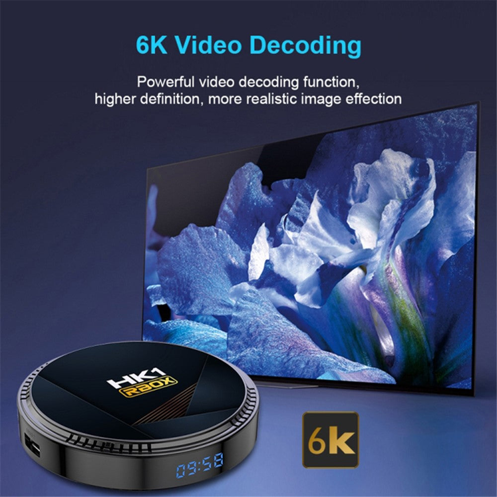 HK1 RBOX-H8-H618 2GB+16GB Mini Set-top Box Android 12 Ultra HD 4K Output TV Box Support 6K Video Decoding