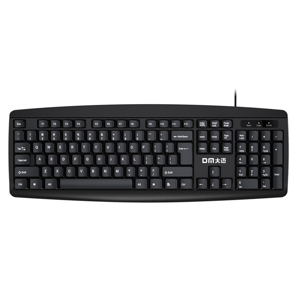 DM K10 USB Wired Keyboard 104 Keys Home Office Computer Laptop Keyboard