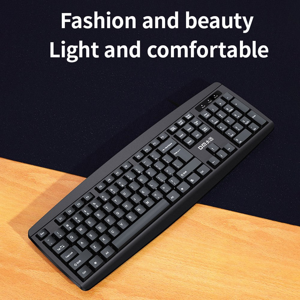 DM K10 USB Wired Keyboard 104 Keys Home Office Computer Laptop Keyboard