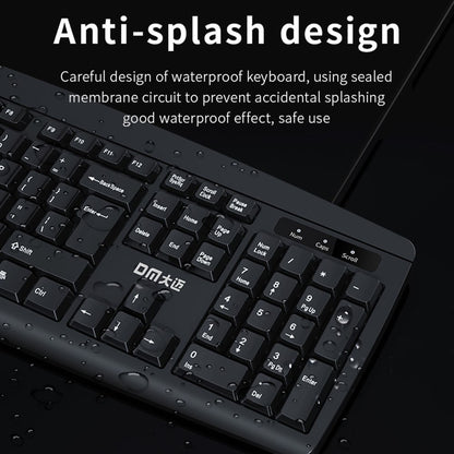 DM K10 USB Wired Keyboard 104 Keys Home Office Computer Laptop Keyboard