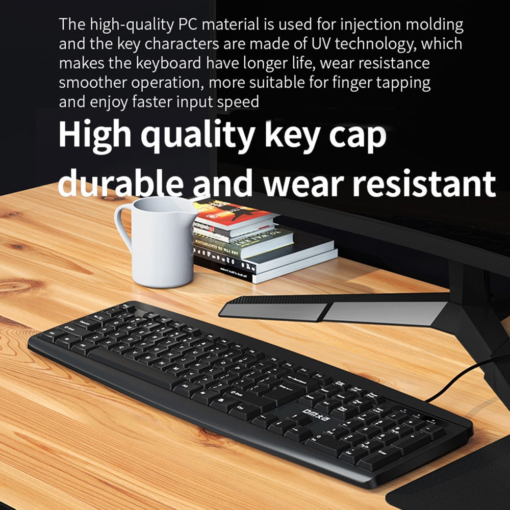 DM K10 USB Wired Keyboard 104 Keys Home Office Computer Laptop Keyboard
