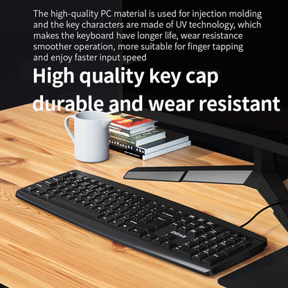 DM K10 USB Wired Keyboard 104 Keys Home Office Computer Laptop Keyboard