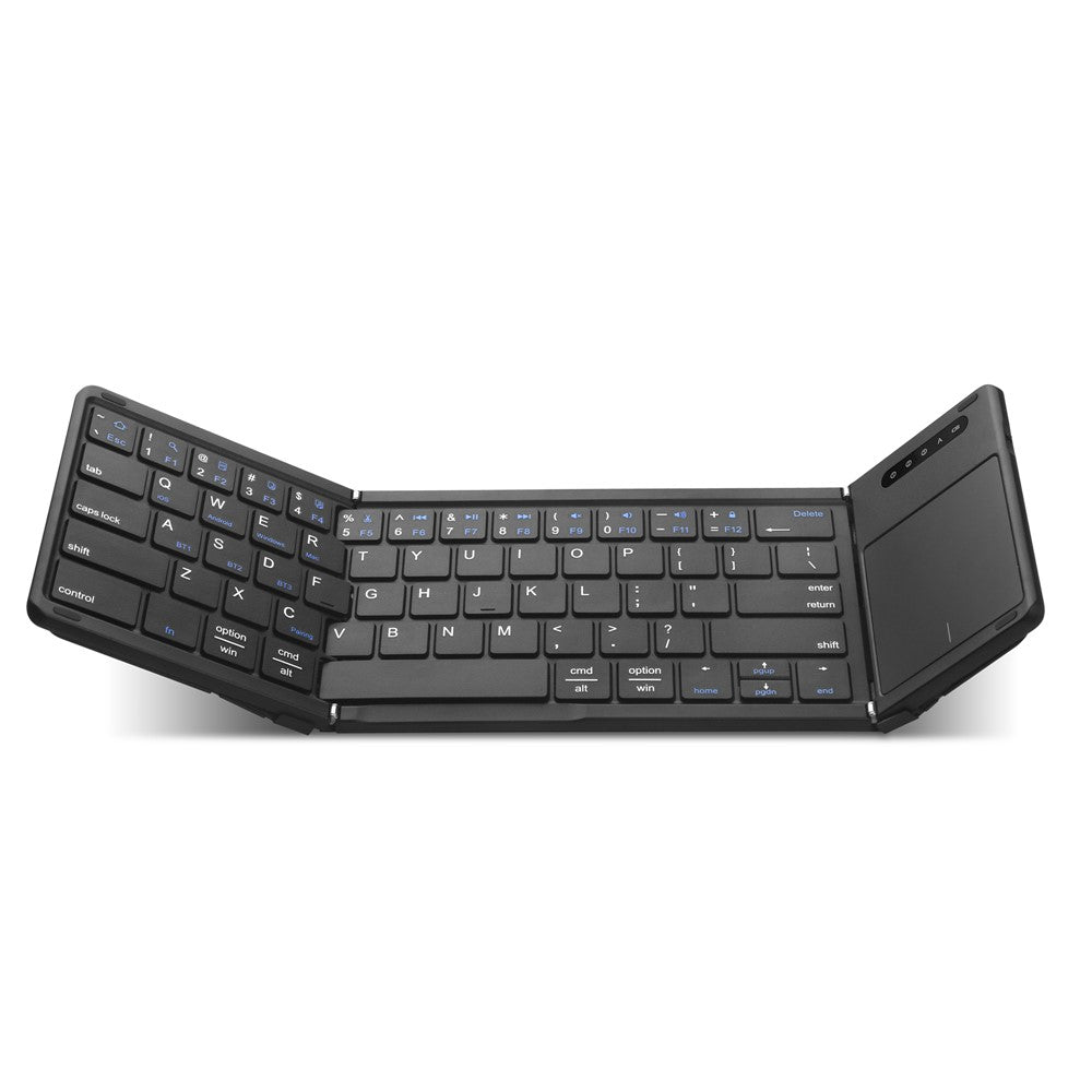 B077T Foldable PU Leather Wireless Bluetooth-compatible Keyboard with Touchpad