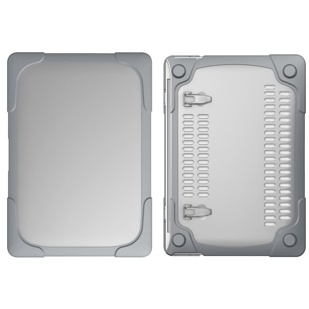 Two-Piece Plastic + TPU Protective Case Shell with Stand Design for MacBook Pro 13 inch (2020) A2251 / A2289 / A2338 (M1 / M2)