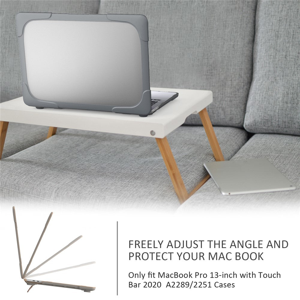 Two-Piece Plastic + TPU Protective Case Shell with Stand Design for MacBook Pro 13 inch (2020) A2251 / A2289 / A2338 (M1 / M2)