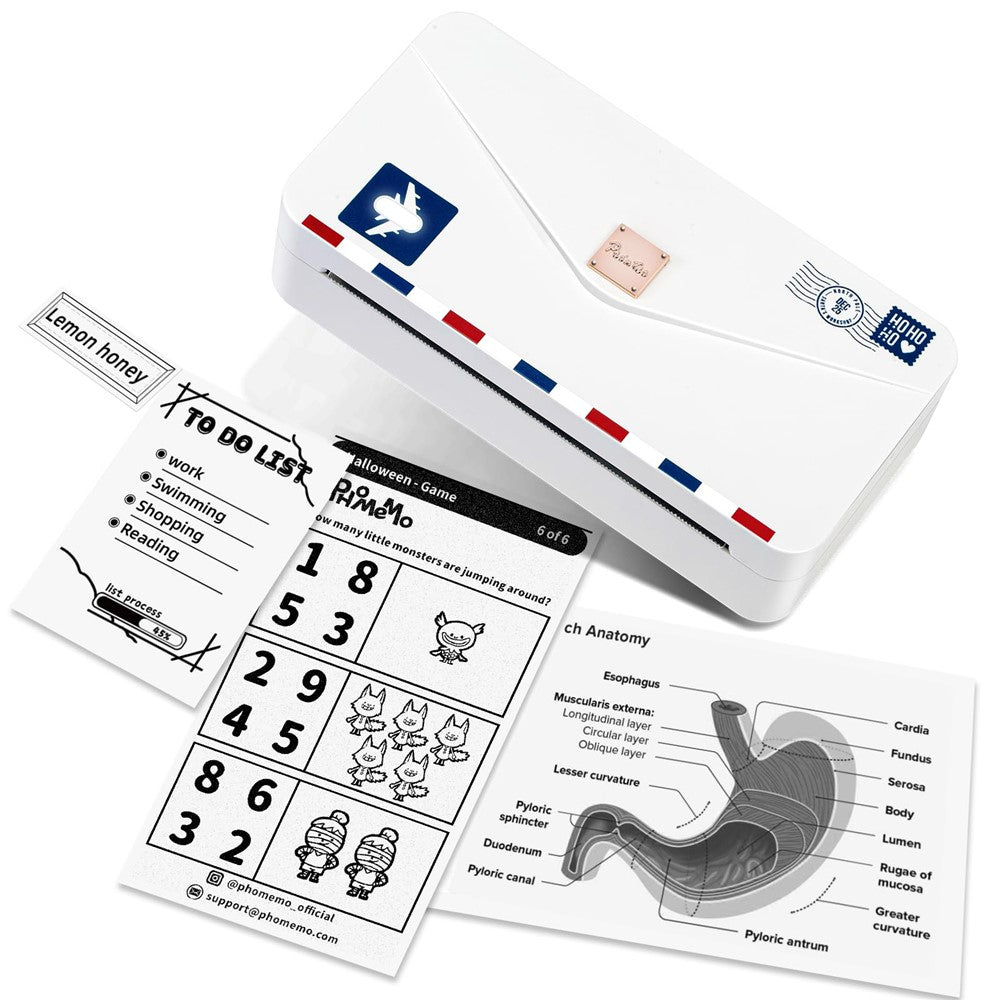 PHOMEMO M04AS Mini Bluetooth-compatible Thermal Printer Wireless Inkless Photo Label Notes Printer