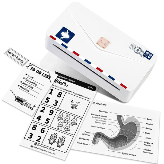 PHOMEMO M04AS Mini Bluetooth-compatible Thermal Printer Wireless Inkless Photo Label Notes Printer