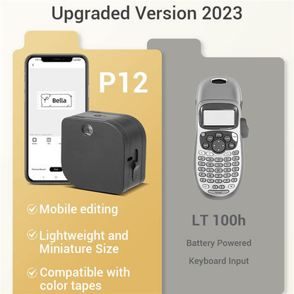 PHOMEMO P12 Mini Handheld Thermal Printer Wireless Bluetooth-compatible Label Printer