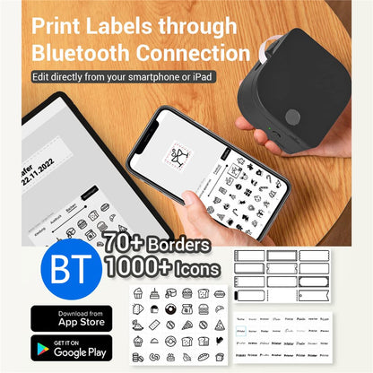 PHOMEMO P12 Mini Handheld Thermal Printer Wireless Bluetooth-compatible Label Printer