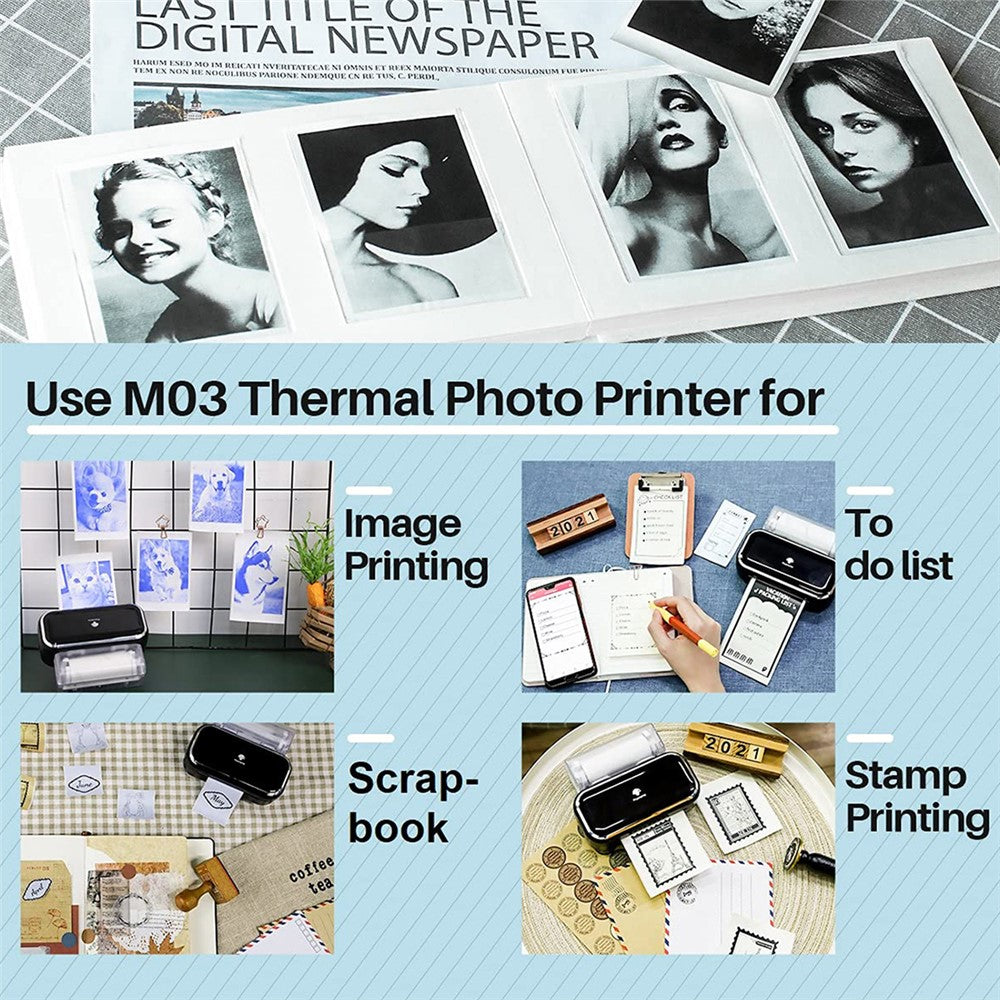 PHOMEMO M03 Portable Thermal Printer 203DPI Wireless Label Photo Printer