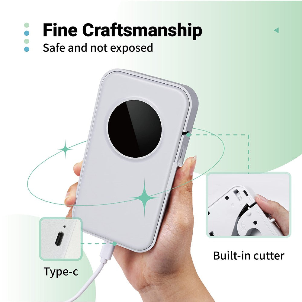 PHOMEMO Label Maker 203DPI Barcode Labeling Machine Wireless Bluetooth-compatible Thermal Mini Printer