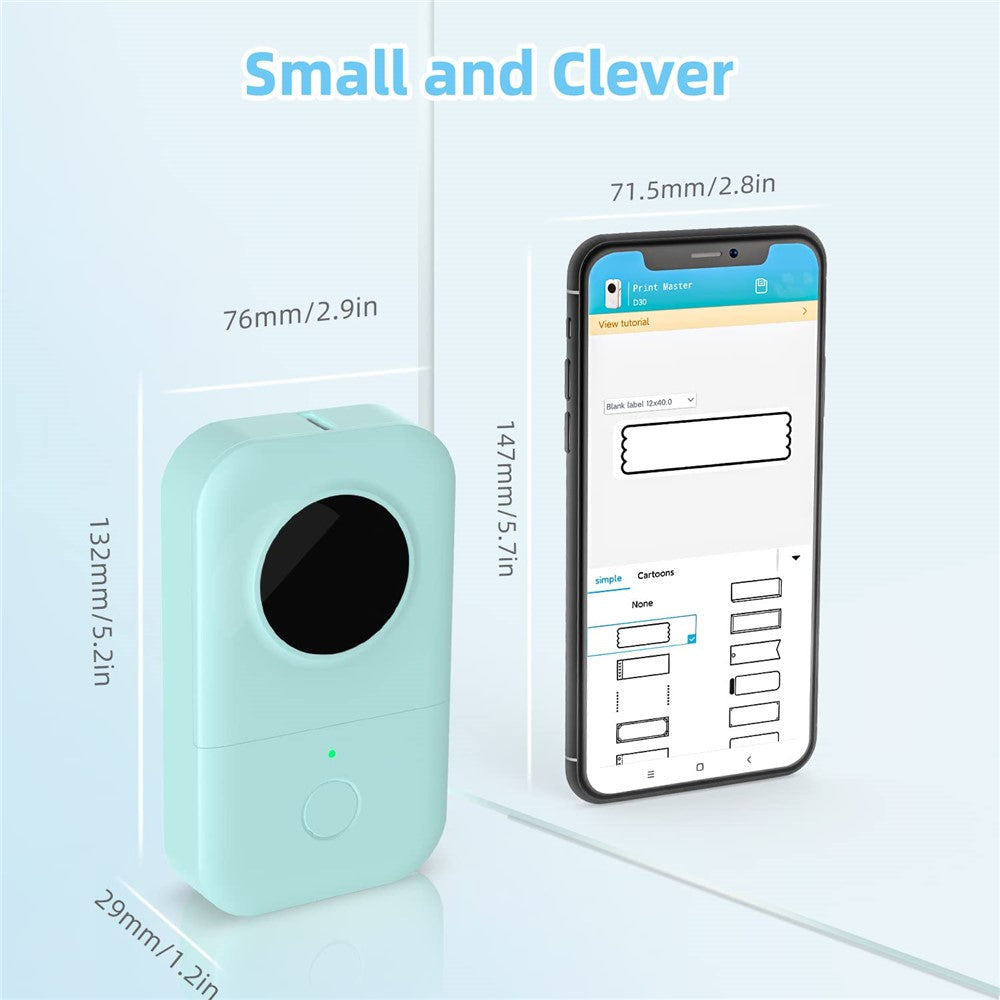 PHOMEMO D30 Portable Inkless Wireless Label Maker Mini Thermal Label Printer for Home School Office