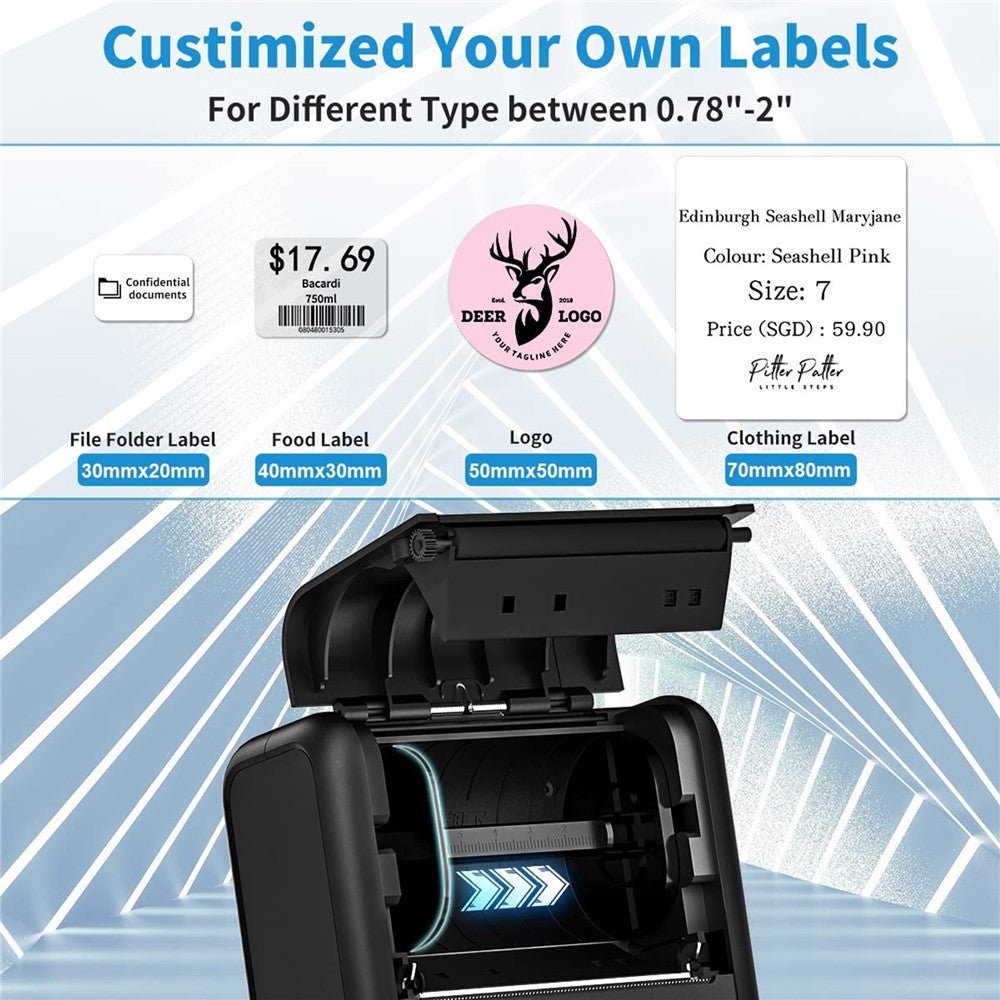 PHOMEMO M200 Mini Thermal Label Maker 203DPI Bluetooth-compatible Barcode Labeler