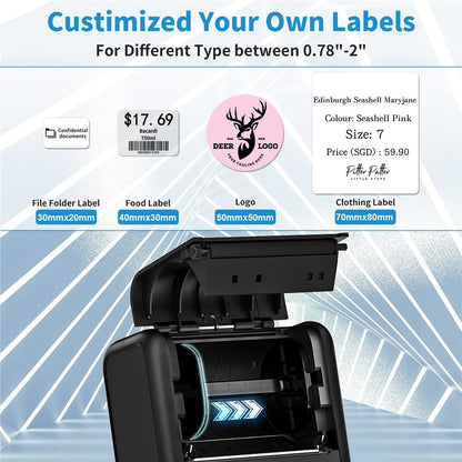 PHOMEMO M200 Mini Thermal Label Maker 203DPI Bluetooth-compatible Barcode Labeler