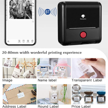 PHOMEMO M200 Mini Thermal Label Maker 203DPI Bluetooth-compatible Barcode Labeler