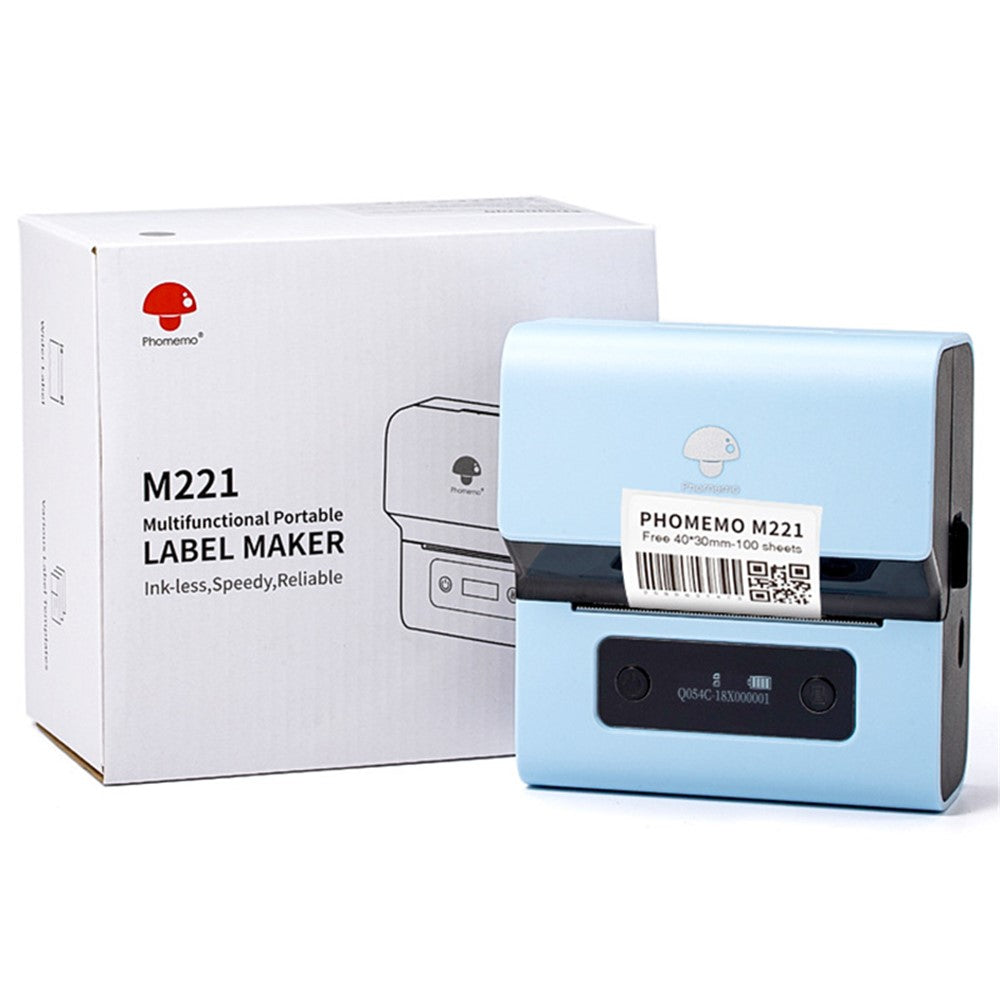 PHOMEMO M221 Thermal Wireless Label Printer Mini Barcode Printer Bluetooth-compatible Label Maker