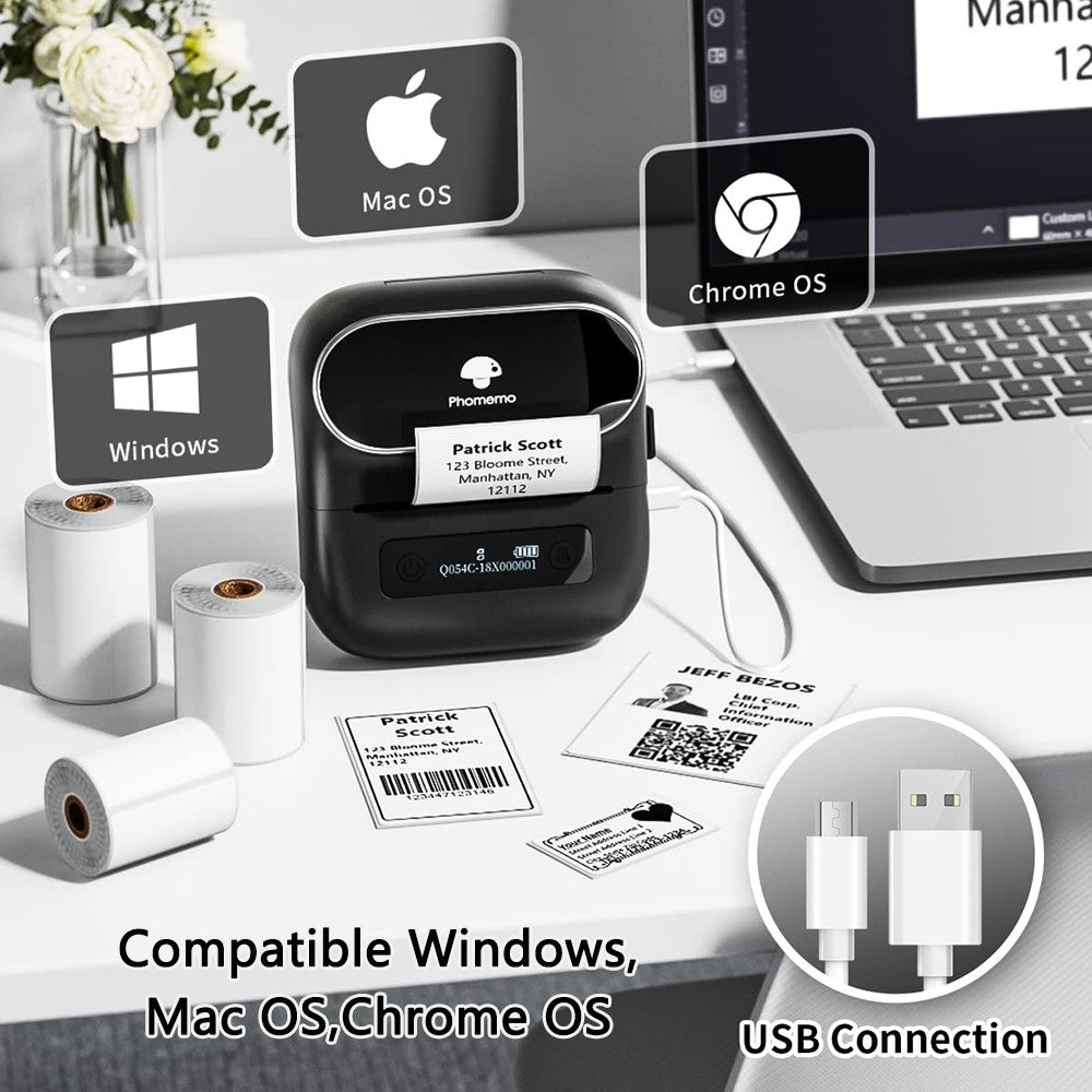 PHOMEMO M220 Mini Thermal Printer Bluetooth-compatible Home Barcode Self-Adhesive Label Printing Device