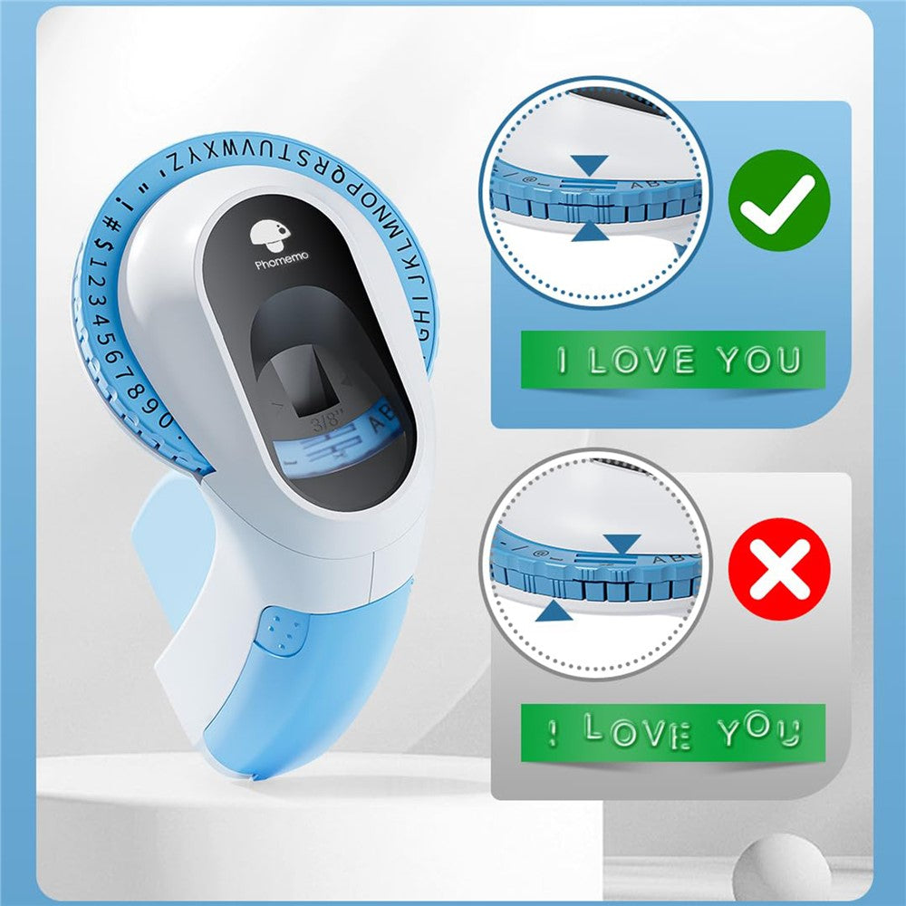 PHOMEMO E975 Manual Embossing Label Maker Handheld Embossed Label Machine with 3 Rolls Of Tapes