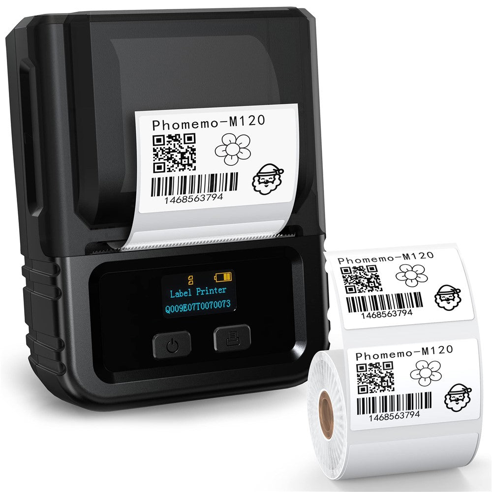 PHOMEMO M120 Bluetooth-compatible Inkless Thermal Printer Wireless Barcode Label Price Tag Printer