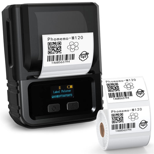 PHOMEMO M120 Bluetooth-compatible Inkless Thermal Printer Wireless Barcode Label Price Tag Printer