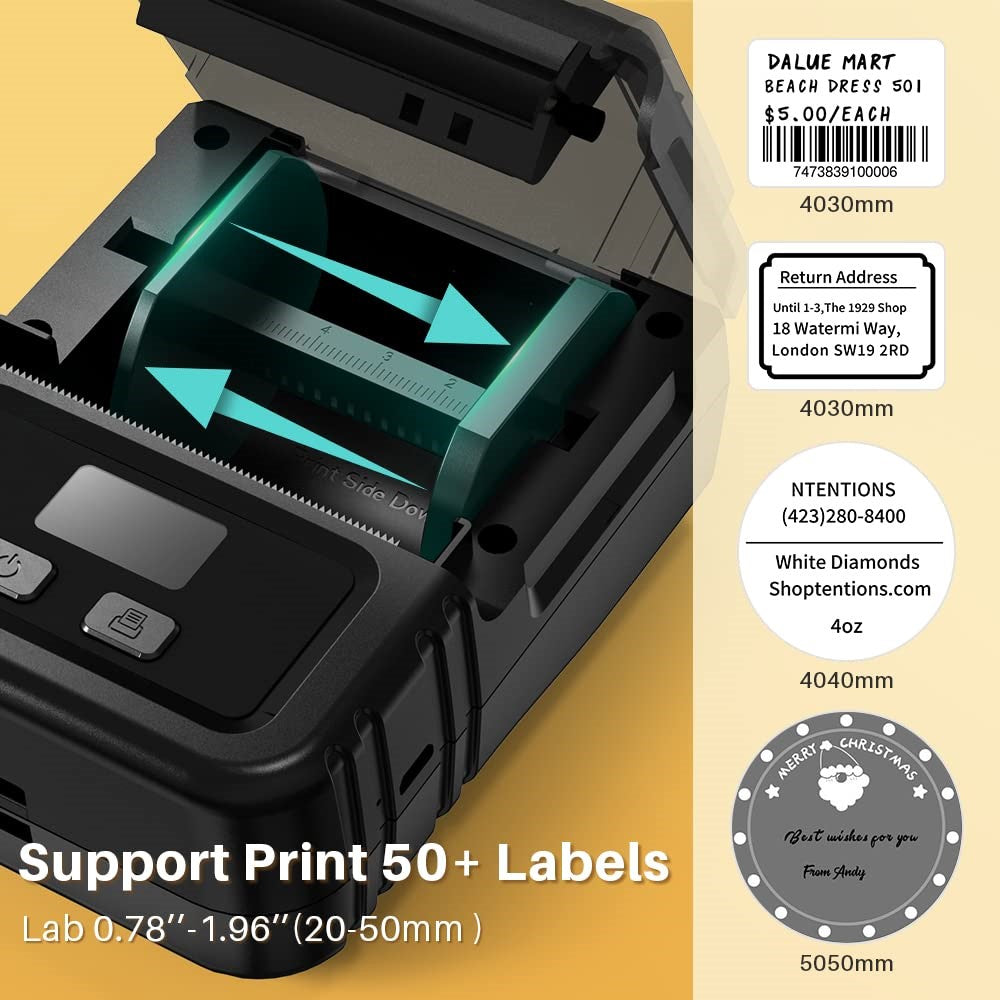 PHOMEMO M120 Bluetooth-compatible Inkless Thermal Printer Wireless Barcode Label Price Tag Printer