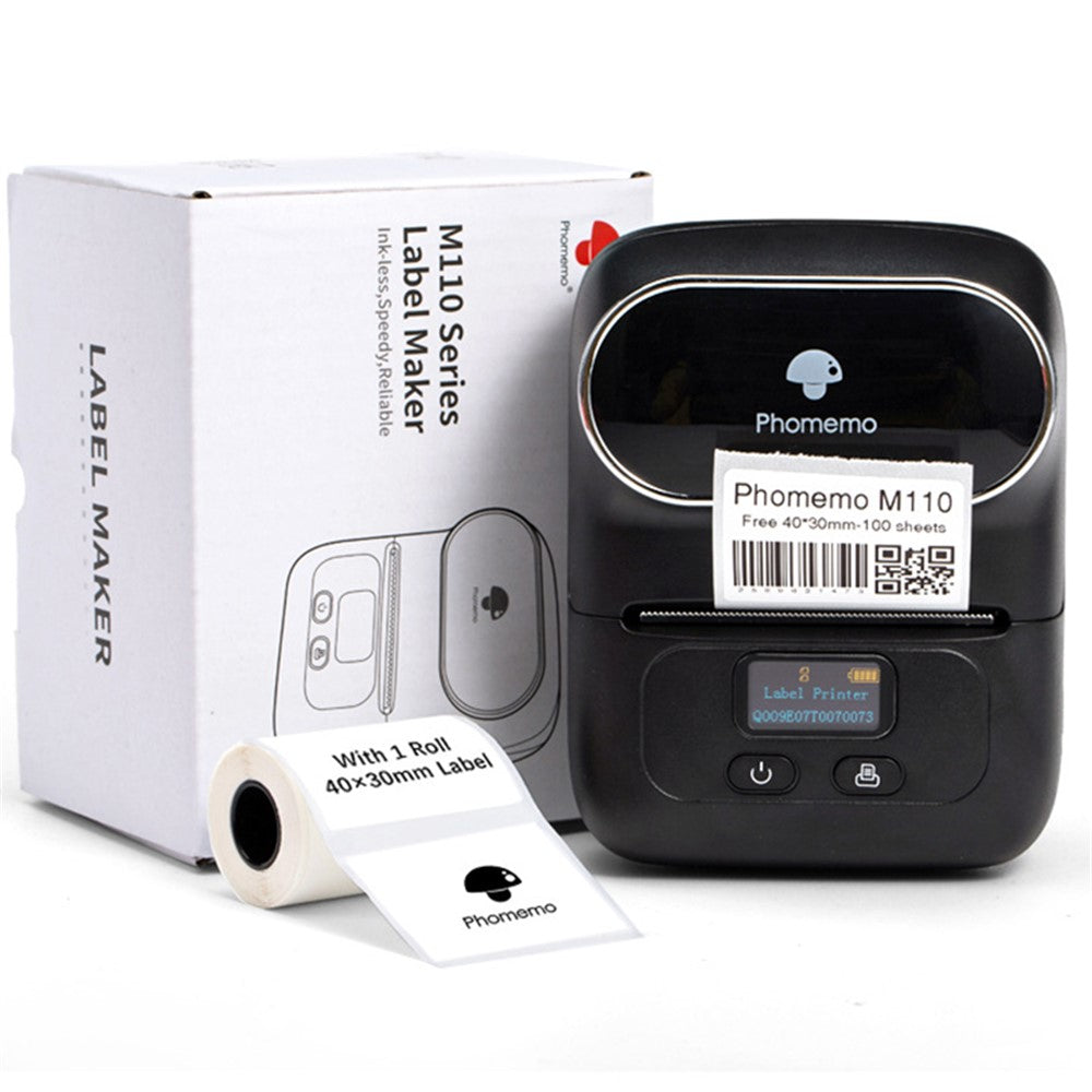 PHOMEMO M110 Mini Bluetooth-compatible Inkless Thermal Printer Wireless Clothes Barcode Label Price Tag Printer