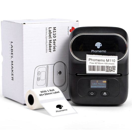 PHOMEMO M110 Mini Bluetooth-compatible Inkless Thermal Printer Wireless Clothes Barcode Label Price Tag Printer