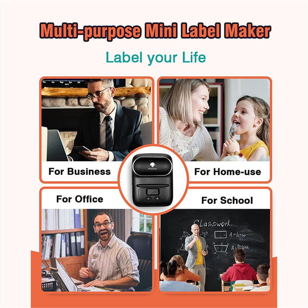 PHOMEMO M110 Mini Bluetooth-compatible Inkless Thermal Printer Wireless Clothes Barcode Label Price Tag Printer
