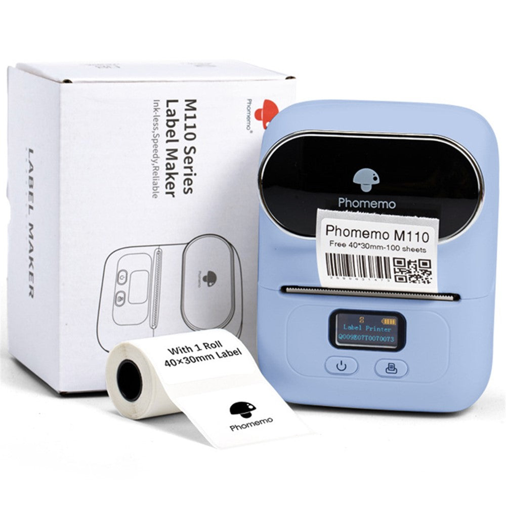 PHOMEMO M110 Mini Bluetooth-compatible Inkless Thermal Printer Wireless Clothes Barcode Label Price Tag Printer