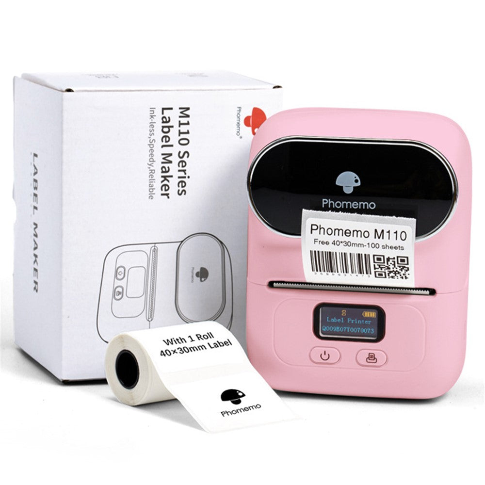 PHOMEMO M110 Mini Bluetooth-compatible Inkless Thermal Printer Wireless Clothes Barcode Label Price Tag Printer