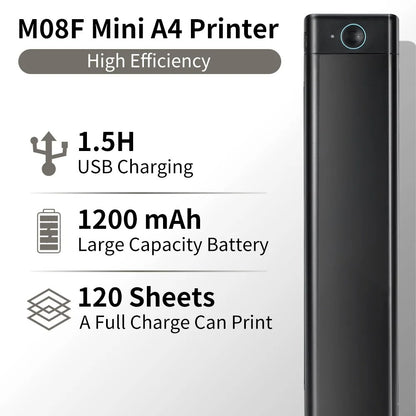 PHOMEMO M08F Bluetooth-compatible Inkless Thermal Printer Document Contract A4 Paper Printer, A4 Version / 210mm Print Width