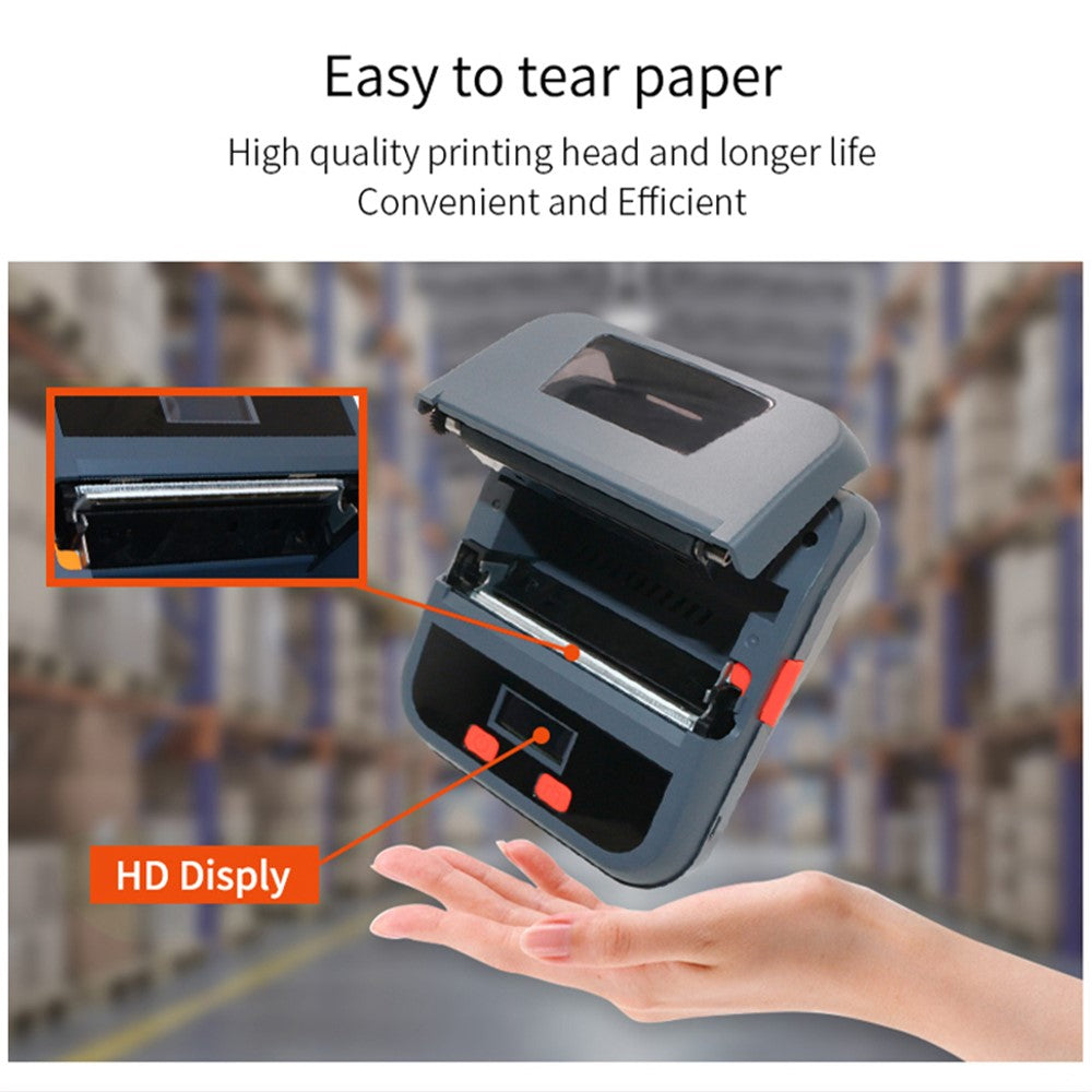 TPL80H Portable Thermal Label Printer Wireless Mobile Receipt Printer, USB+Bluetooth-compatible Version