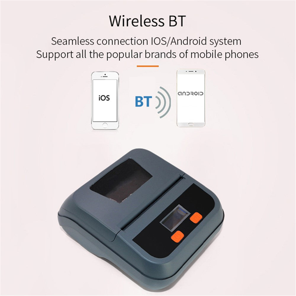 TPL80H Portable Thermal Label Printer Wireless Mobile Receipt Printer, USB+Bluetooth-compatible Version