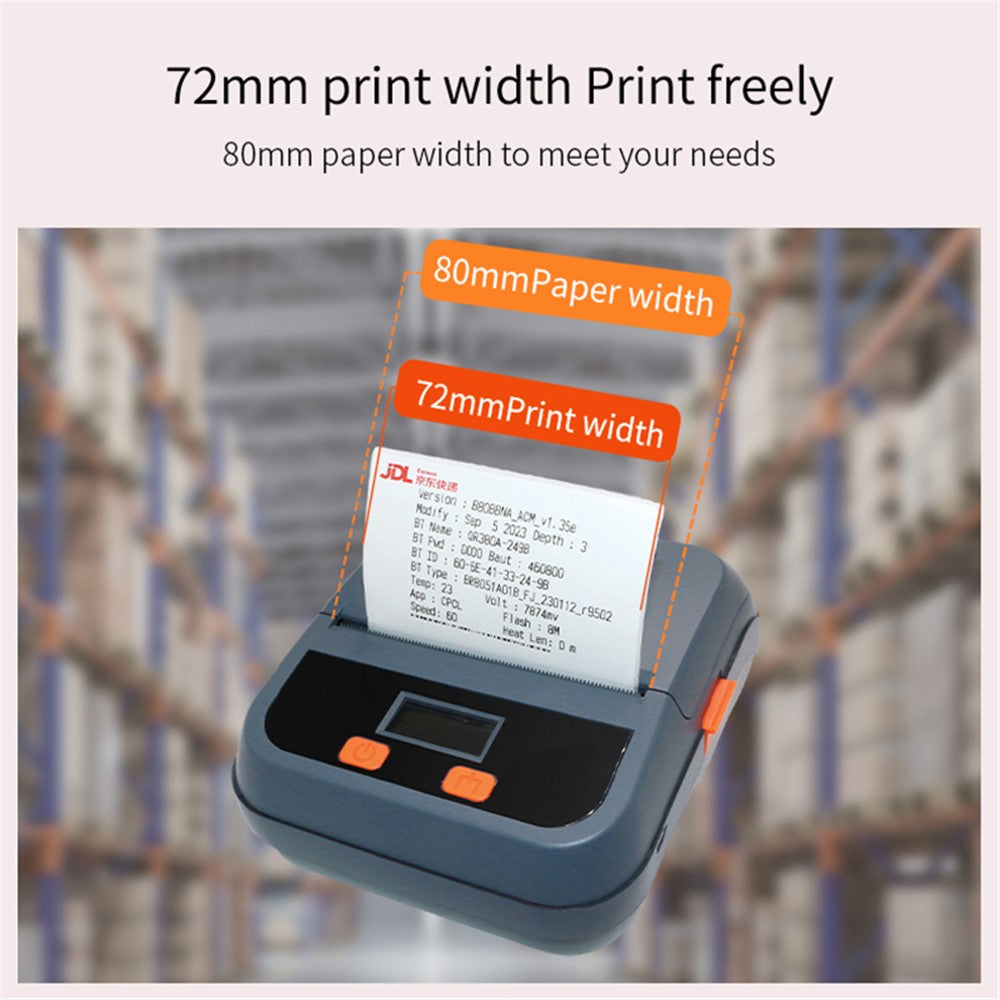 TPL80H Portable Thermal Label Printer Wireless Mobile Receipt Printer, USB+Bluetooth-compatible Version