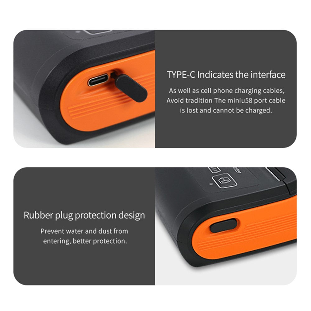 H22 Mini Size Thermal Receipt Printer Inkless Printing Tool with 80mm / s Print Speed