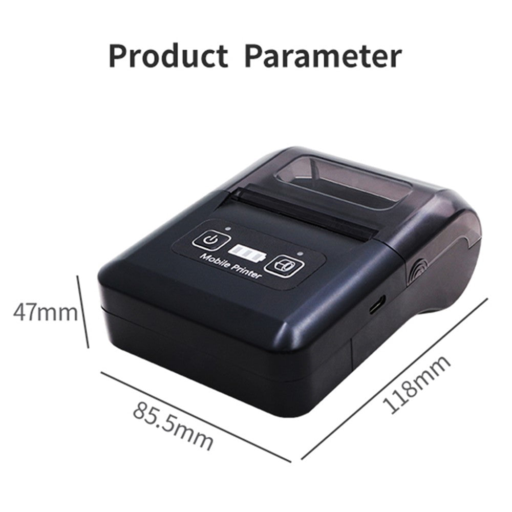 H20 USB + Bluetooth-compatible 203DPI Portable Thermal Printer 48mm Receipt Printer