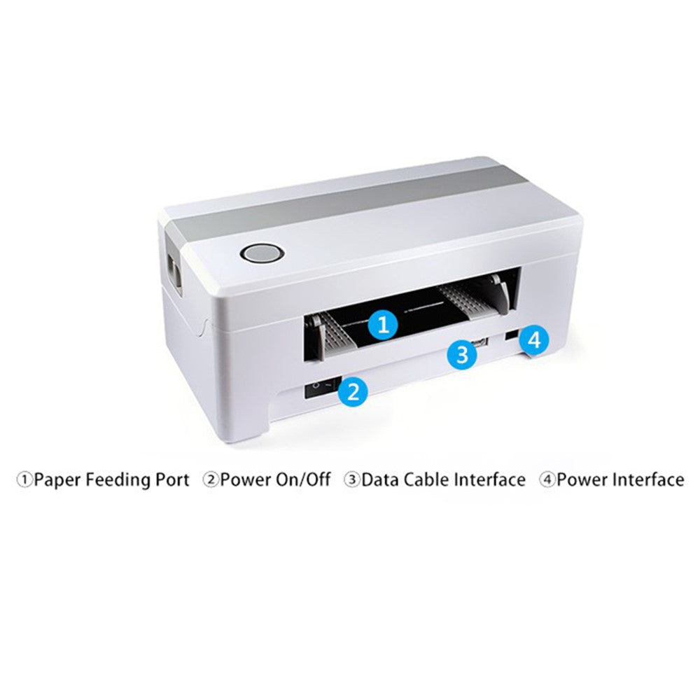 TDL406 203DPI Desktop Thermal Label Printer High Speed Printing Barcode Sticker Maker Machine, USB Version