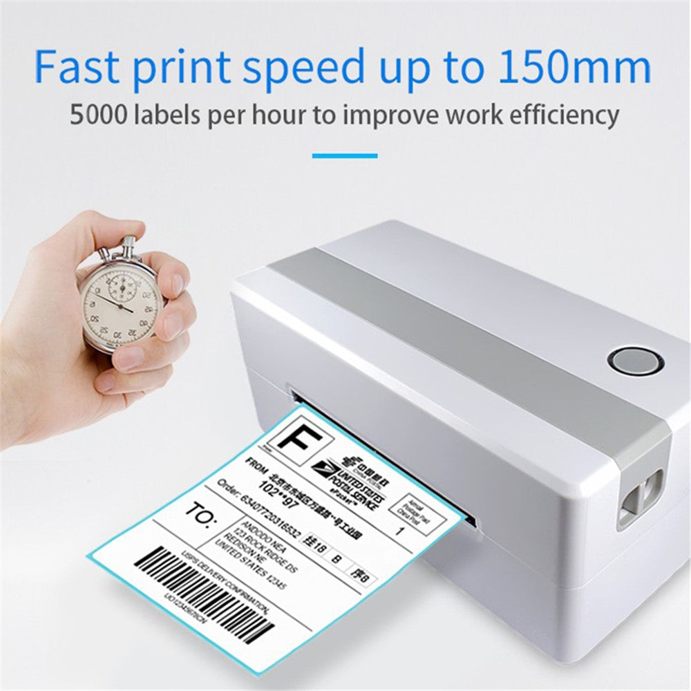 TDL406 Desktop Thermal Label Printer Barcode Sticker Maker Machine, USB + Bluetooth-compatible Version
