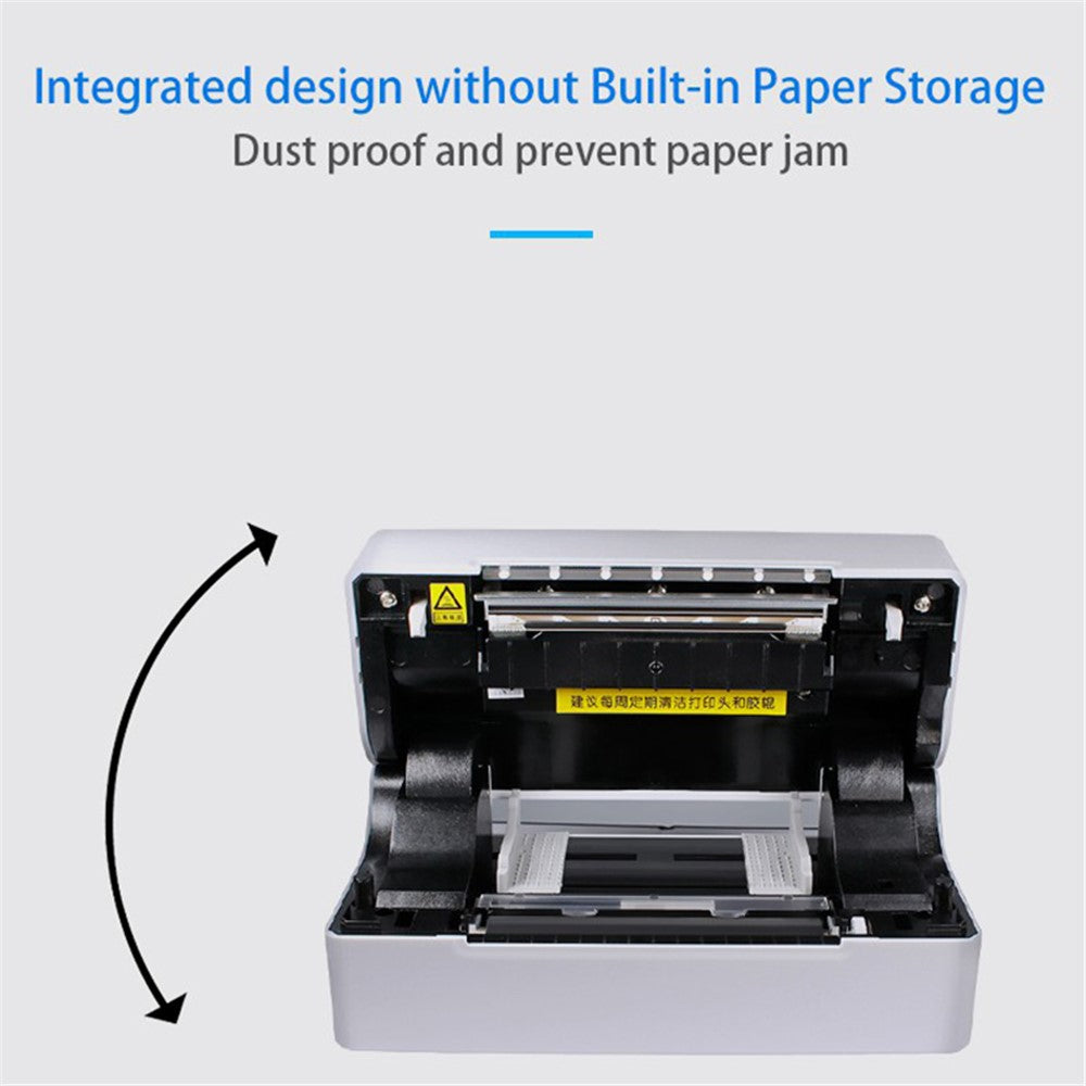 TDL406 Desktop Thermal Label Printer Barcode Sticker Maker Machine, USB + Bluetooth-compatible Version